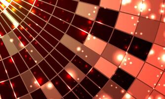 Abstract perspective squares red background. shiny light technology bright orange background. vector