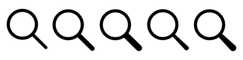 Magnifying glass icon, magnifier or loupe icon. vector