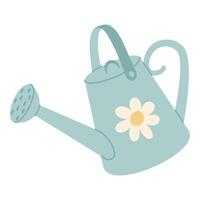 Garden watering can, watering tool. Hand drawn illustration vector