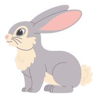 Cute gray rabbit on a white background vector