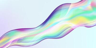 Abstract hologram shining ribbon or wave. vector
