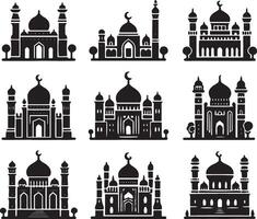Mosque bundle icon vector