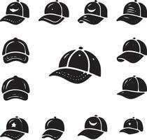 Cap icon bundle vector