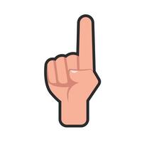 one hand finger gesture in flat design. vector