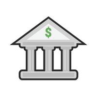 Greece building with dollar sign in outline flat design vector