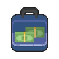 money on case with outline in flat design. vector