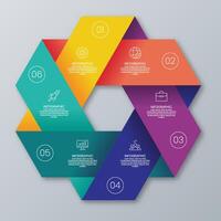 6 Step Timeline Infographic Template vector