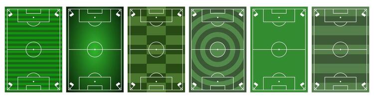 Set of soccer fields. Soccer field with green grass effect. vector