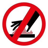 Caution, hot surface, do not touch the surface. Sign, Illustrations, isolated on white background. vector