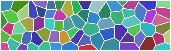 an abstract composition composed of numerous irregular polygons of various sizes, arranged in a mosaic-like pattern. The overall effect is visually striking and reminiscent of stained glass vector