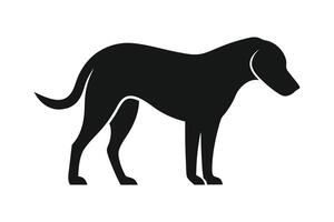 Minimalistic Labrador Retriever Silhouette Standing Alert with Wagging Tail vector