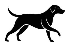 Silhouette of a Labrador Retriever in a striking pose, such as running gracefully vector
