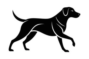 Silhouette of a Labrador Retriever in a striking pose, such as running gracefully vector