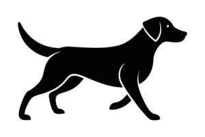 Silhouette of a Labrador Retriever in a striking pose, such as running gracefully vector