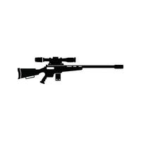 A rifle and scope on a white background vector