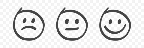 Rating scale satisfaction. Feedback or support. Doodle character icons. Voting. illustration vector