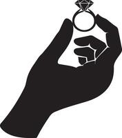 Elegant Hand Ring Sketch Silhouette Artwork vector