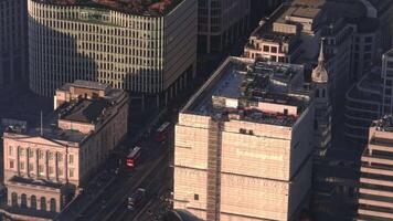 Aerial View of London's Monument and Surrounding Architecture video