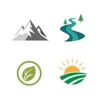 Four different nature logos for nature and nature products vector