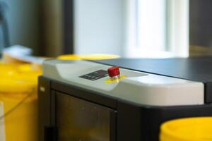 Paint dispenser. Mixer combined tinting machine. Ink mixing machine photo