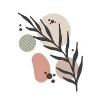 abstract illustration of branches and terracotta spots on a white background. vector