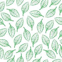 Seamless floral pattern with foliage. Hand drawn leaves. Decorative texture with a leaf. Design element, graphic print for fabric, textile industry, wrapping paper. vector