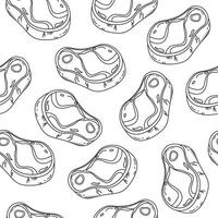 Seamless pattern of hand drawn sketches of meat isolated on white background vector