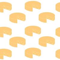 Seamless pattern round cheese hand drawn vector