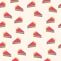 Seamless pattern of slices cakes hand drawn vector
