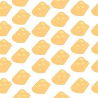 Seamless pattern slice of cheese hand drawn vector