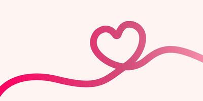 Continuous line heart shape on white background vector