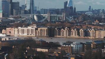 Aerial View of London Featuring the Shard and Tower Bridge video