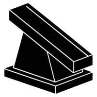 Starting Block Silhouette on White Background vector