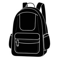 Backpack Silhouette on White Background vector