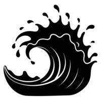 Wave Splash Silhouette on White Background vector