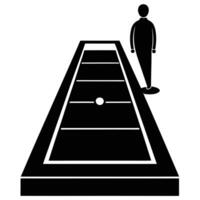 Indoor Shuffleboard Silhouette on White Background vector