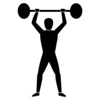 Overhead Press Silhouette on White Background vector