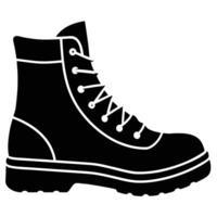 Hiking Boot Silhouette on White Background vector