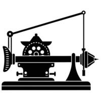 Casting Line Silhouette on White Background vector