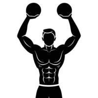 Core Workout Silhouette on White Background vector