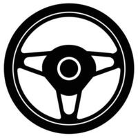 Go Kart Steering Wheel Silhouette on White Background vector