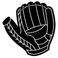 Softball Glove Silhouette on White Background vector