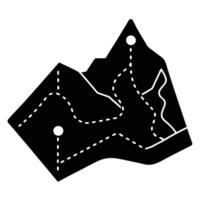 Trail Map Silhouette on White Background vector