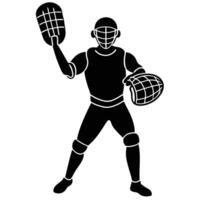 Catcher Silhouette on White Background vector