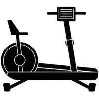 Rowing Machine Monitor Silhouette on White Background vector