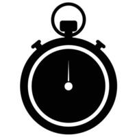 Stopwatch Silhouette on White Background vector