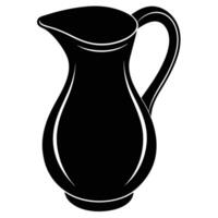 Pitcher Silhouette on White Background vector