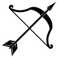 Bow and Arrow Silhouette on White Background vector