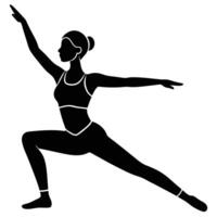 Pilates Instructor Silhouette on White Background vector