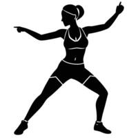Zumba Instructor Silhouette on White Background vector